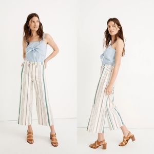 Emmett Wide-Leg Crop Pants in Pink Stripe
